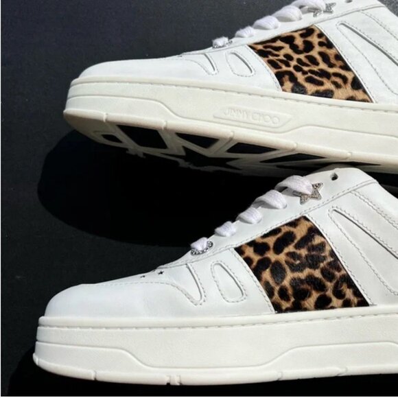 Jimmy Choo | Shoes | Jimmy Choo Leopard Print Sneakers 38 - Picture 1 of 5